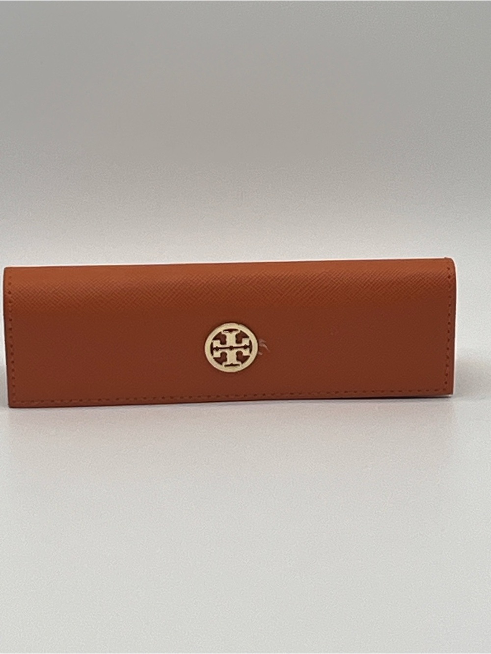 Tory Burch Orange Saffiano Leather Small Sunglass Eyeglass Case Replacement